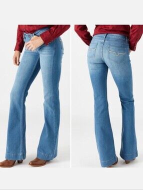 Kimes Ranch “Lola” Flared Western Jeans Mid Wash Women's Size 0/32